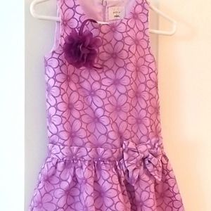 Pretty purple floral silk dress with matching hairband. Bundle for discounts.